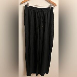 Zara Linen Pants LARGE Black NWOT
